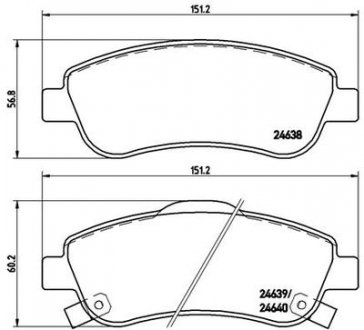 Фото автозапчасти klocki ham. Xtra HONDA CR-V III (RE_) 06/06-> / HONDA CR-V IV (RM_) 01/12-> BREMBO P28045X