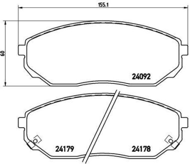 Фото автозапчастини гальмівні колодки передні CITROEN JUMPER; FIAT DUCATO; PEUGEOT BOXER 2.0D / 2.2D / 3.0D 03.11- BREMBO P30019