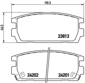 Фото автозапчастини гальмівні колодки передні BMW 3 (E30); MERCEDES 190 (W201); SAAB 9000 1.8-2.7 09.82-08.93 BREMBO P30 021 (фото 1)