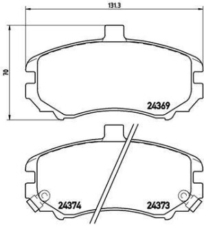 Тормозные колодки передние AUDI A4 2.7 09.97-09.01 BREMBO P30029 (фото 1)