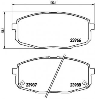 Фото автозапчастини колодки гальмівні (передні) Hyundai i30 07-12/Kia Ceed 06-/Carens 02-/Cerato 09-/Soul 14- BREMBO P30034X