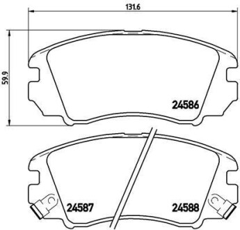 Фото автозапчасти тормозные колодки передние AUDI A4 2.7 09.97-09.01 BREMBO P30043