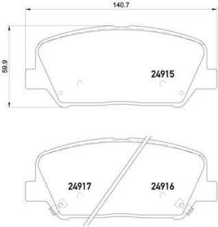 Фото автозапчастини гальмівні колодки дискові BREMBO P30065