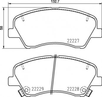 Комплект гальмівних колодок передній KIA RIO IV, STONIC 1.0-1.6D 01.17- BREMBO P30 098