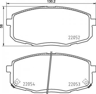 Фото автозапчастини комплект гальмівних колодок передня HYUNDAI KONA, KONA/SUV; KIA CERATO II, RIO III 1.0-2.4 09.09- BREMBO P30 099