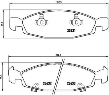 Фото автозапчастини гальмівні колодки передні CITROEN BERLINGO, C4, DS4, DS5; PEUGEOT 5008, ПАРТНЕР 1.4-1.8i 10.06- BREMBO P37005 (фото 1)