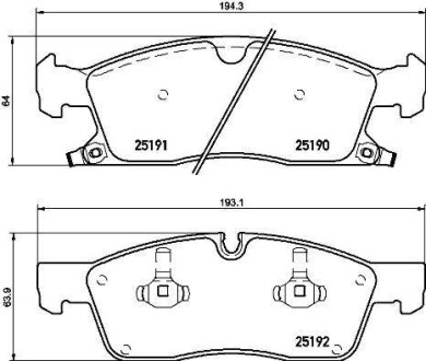 Фото автозапчастини гальмівні колодки дискові BREMBO P37 015