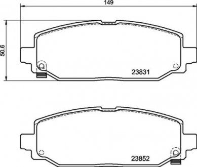 Фото автозапчасти колодки гальмівні (задні) Jeep Wrangler 17- (TRW) BREMBO P37025