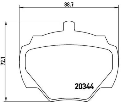 Фото автозапчасти тормозные колодки CHRYSLER ES, GS, GTS, LE BARON 01.83-12.90 BREMBO P44 001