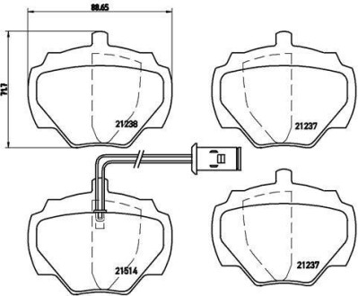 Фото автозапчасти тормозные колодки передние ALFA ROMEO 01.78-12.92 BREMBO P44 003