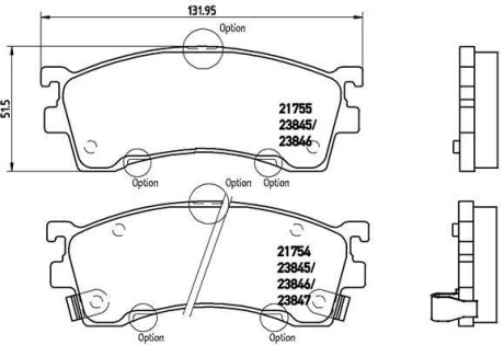 Фото автозапчасти комплект тормозных колодок ISUZU GEMINI, TROOPER I 1.5-2.8D 03.84-12.93 BREMBO P49 023 (фото 1)