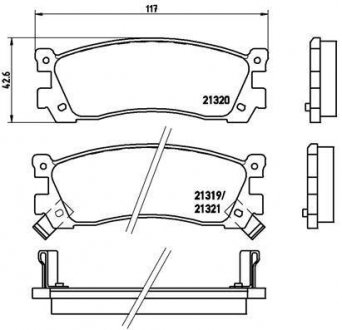 Тормозные колодки передние ALFA ROMEO GTV, SPIDER; FIAT COUPE 2.0T/3.0/3.2 09.94-10.05 BREMBO P49 025 (фото 1)