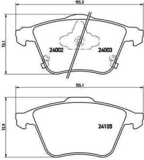 Фото автозапчасти тормозные колодки передние FIAT FIORINO 1.3-1.7D 01.00- BREMBO P49038