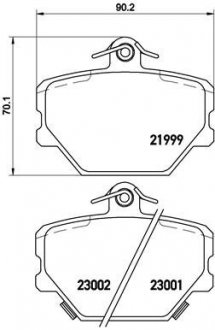 Тормозные колодки передние PORSCHE 911, BOXSTER, CAYMAN 2.9-3.8 07.04- BREMBO P50038 (фото 1)