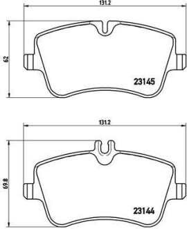 Фото автозапчастини гальмівні колодки передні FORD GALAXY 1.9TDI / 2.8 04.00-05.06 BREMBO P50 046