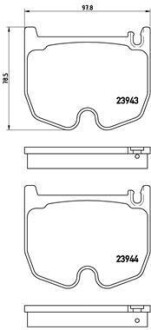 Фото автозапчастини гальмівні колодки передні FORD MONDEO; JAGUAR X-TYPE 1.8-3.0V6 11.00- BREMBO P50062 (фото 1)