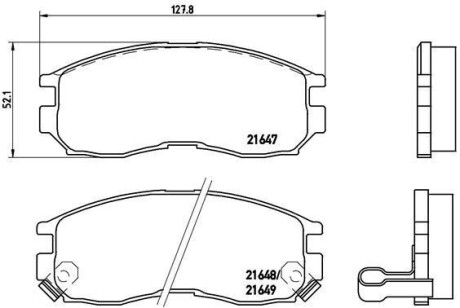 Фото автозапчастини гальмівні колодки передні HYUNDAI XG, H-1 / STAREX, SANTA FE I, TRAJET; SSANGYONG ACTYON I / SPORTS I, II, KYRON, REXTON, W 2,0-3,5 10,97- BREMBO P54 014 (фото 1)