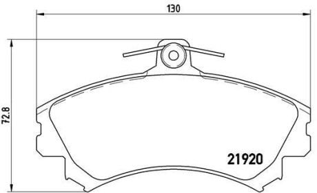 Фото автозапчасти тормозные колодки передние HYUNDAI GALLOPER 01.97- BREMBO P54022