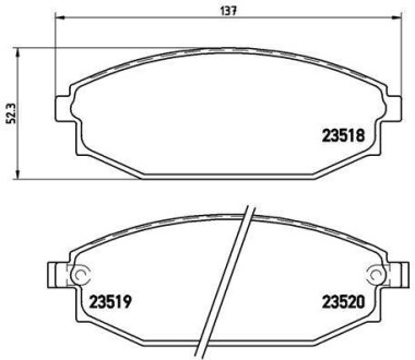 Фото автозапчастини гальмівні колодки передні AUDI A4, A5, A6, A8; SEAT EXEO 1.6-6.0i 10.02- BREMBO P54027