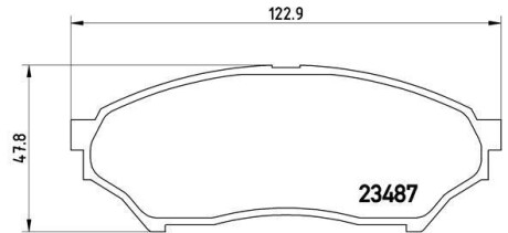 Фото автозапчасти тормозные колодки передние INFINITI M30; LDV CUB; NISSAN 300 ZX, BLUEBIRD, LAUREL, PICK UP, PRAIRE, SERENA, SILVIA, TERRANO I, VANETTE 1.5-3.0i 01.83- BREMBO P54 028