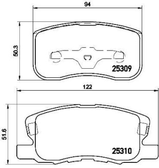 Фото автозапчасти гальмівні колодки дискові BREMBO P54 046