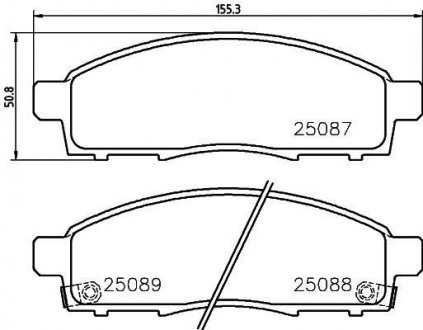 Комплект тормозных колодок передних FIAT 500X; JEEP RENEGADE 1.3D-1.6D 07.14- BREMBO P54 055