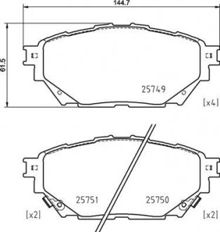 Фото автозапчасти klocki ham. FUSO (MITSUBISHI) CANTER 01/09-> / MITSUBISHI Canter (FE5, F BREMBO P54065 (фото 1)