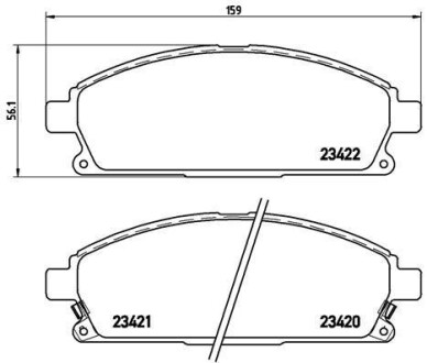 Фото автозапчастини гальмівні колодки передні LOTUS EUROPA 1.5-1.6 01.64- BREMBO P56040