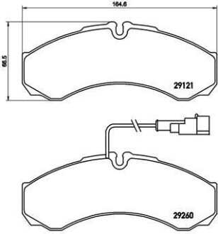 Фото автозапчасти комплект тормозных колодок, дисковый тормоз BREMBO P 56 069