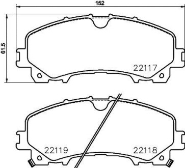 Фото автозапчастини гальмівні колодки дискові BREMBO P56106