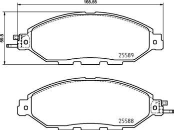 Фото автозапчасти комплект тормозных колодок NISSAN MURANO III, PATHFINDER IV 2.5H/3.5 09.12- BREMBO P56 107