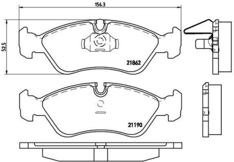 Фото автозапчасти колодки тормозные передние ЈADA DIVA, SAMARA BREMBO P59 017