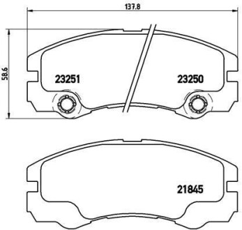 Фото автозапчастини гальмівні колодки передні MAZDA CX-7, CX-9 2.2D / 2.3D / 3.7 01.07- BREMBO P59033 (фото 1)