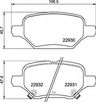 Фото автозапчастини комплект гальмівних колодок BREMBO P59099 (фото 1)