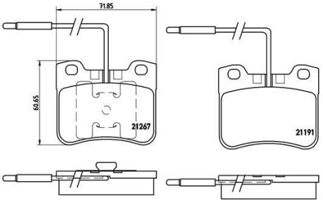 Фото автозапчастини гальмівні колодки передні MERCEDES G (W463), SPRINTER, VARIO 2.1D-4.3D 01.95- BREMBO P61 047