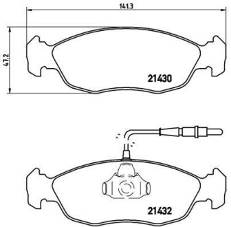 Гальмівні колодки передні MERCEDES VIANO, VITO, VITO / MIXTO (W639), SPRINTER (906); Volkswagen CRAFTER BREMBO P61 054