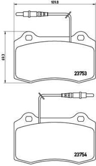 Фото автозапчасти тормозные колодки передние MERCEDES-BENZ A-CLASS (W168) A 140-170CDI 09.97-08.04 (путь) BREMBO P61 064