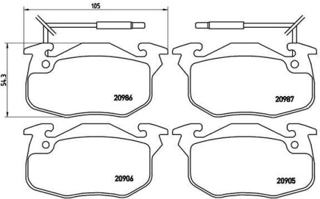 Фото автозапчастини гальмівні колодки передні SUBARU IMPREZA 01.91-12.96 BREMBO P68 010