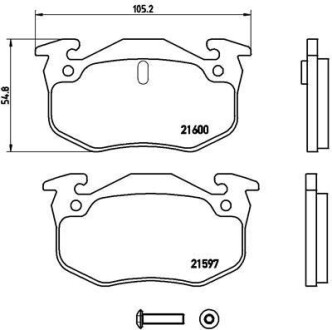 Фото автозапчастини гальмівні колодки передні FORD ESCORT, GRANADA, SCORPIO, SIERRA 01.84-12.93 BREMBO P68018