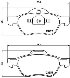 Фото автозапчасти тормозные колодки передние NISSAN CUBE, JUKE 1.5DCI / 1.6 03.10- BREMBO P68 029