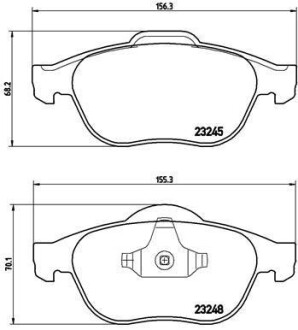 Гальмівні колодки передні NISSAN MICRA II 1.0i-1.5D 08.92-02.03 BREMBO P68 032