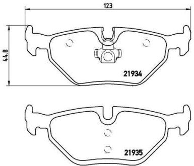 Тормозные колодки задние PEUGEOT 406, 607 1.8-3.0V6 01.96- BREMBO P71 006