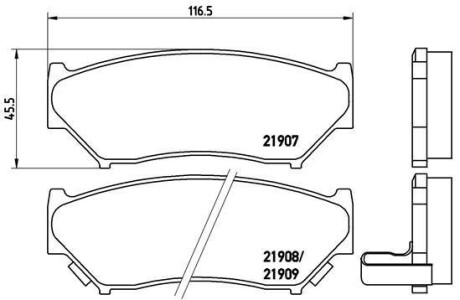 Тормозные колодки передние ROVER 75 01.99- BREMBO P79 008 (фото 1)