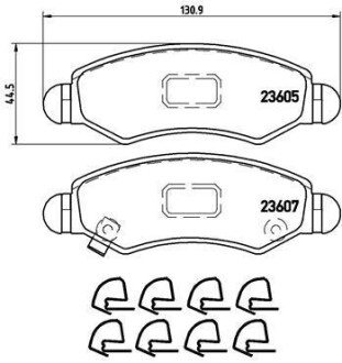 Фото автозапчасти тормозные колодки передние RENAULT ECLIPSE 01.84-12.96 BREMBO P79 015 (фото 1)