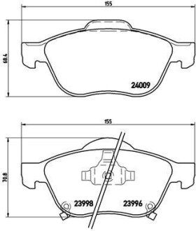 Фото автозапчастини гальмівні колодки передні SKODA 130; WARTBURG 353 1.0i / 1.3i 06.66-10.91 BREMBO P83043