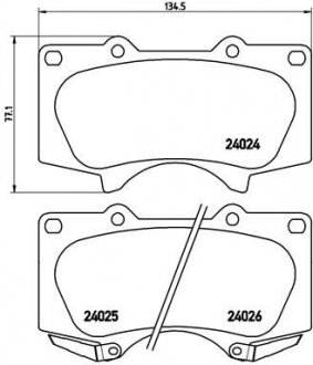 Фото автозапчасти klocki ham.Xtra PAJERO IV Van 11/06-> / TOYOTA 4 RUNNER IV (_N21_) 08/02-12/ BREMBO P83066X