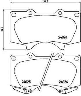 Фото автозапчасти комплект гальмівних колодок BREMBO P83102X