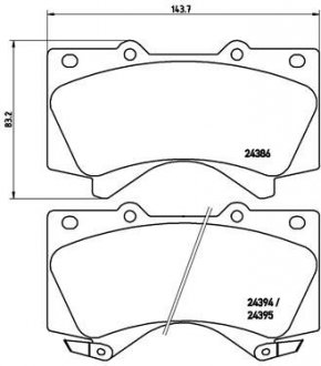 Фото автозапчасти колодки гальмівні (передні) Toyota Land Cruiser 200 08- (Advics) BREMBO P83107X