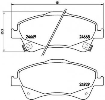 Фото автозапчастини колодки гальмівні (передні) Toyota Auris/Avensis 08- (Bosch) (з датчиком) BREMBO P83109X