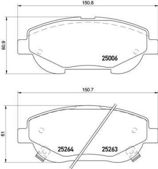 Фото автозапчасти тормозные колодки дисковые BREMBO P83148